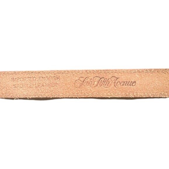 Saks Fifth Avenue tan brown English saddle leather belt L - Picture 7 of 7